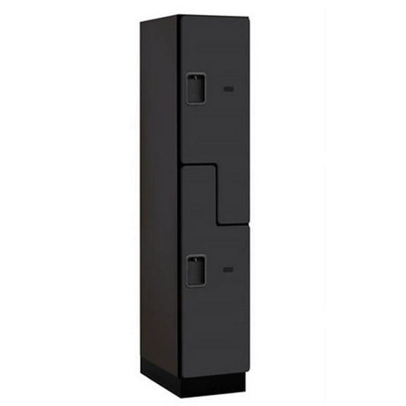 Salsbury Extra Wide Designer Wood Locker Double Tier S Style - Black - 6 Feet High - 21 Inches Deep