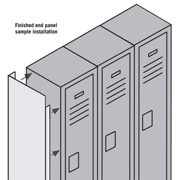 Salsbury Finished End Panel For 6 Feet High 12 Inch Deep Metal Locker - Gray