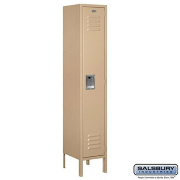 Standard Metal Locker - Single Tier - 1 Wide - 5 Feet High - 12 Inches Deep - Tan - Unassembled