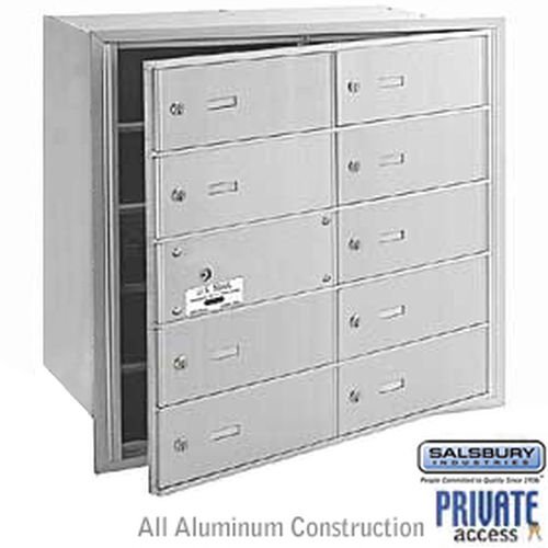 4B+ Horizontal Mailbox - 10 B Doors (9 usable) - Aluminum - Front Loading - USPS Access
