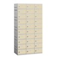 thumbnail image 1 of Plastic Locker - Ten Tier - 3 Wide - 73 Inches High - 18 Inches Deep - Tan - Unassembled, 1 of 3