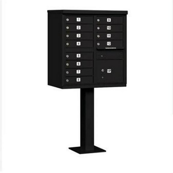 Salsbury Industries 12 Door Front Load 4C Horizontal Cluster Box Unit with 1 Parcel Locker