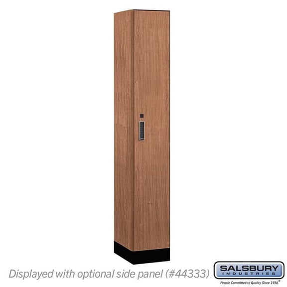 Salsbury Industries 41168RO-E 12 in. Wide Premier Wood Locker - Single Tier - 1 Wide - 6 ft. High - 18 in. Deep - Red Oak - Electronic Locks