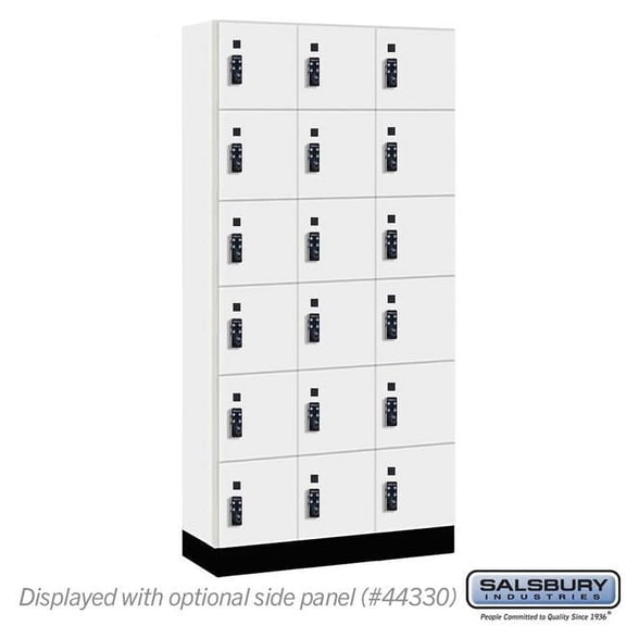 Salsbury Industries 46365AW-R 12 in. Wide Premier Wood Locker - Six Tier Box Style - 3 Wide - 6 ft. High - 15 in. Deep - Arctic White - Resettable Combination Locks