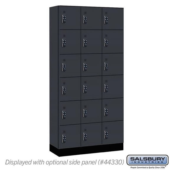 Salsbury Industries 46365CM-R 12 in. Wide Premier Wood Locker - Six Tier Box Style - 3 Wide - 6 ft. High - 15 in. Deep - Carbon Mesh - Resettable Combination Locks