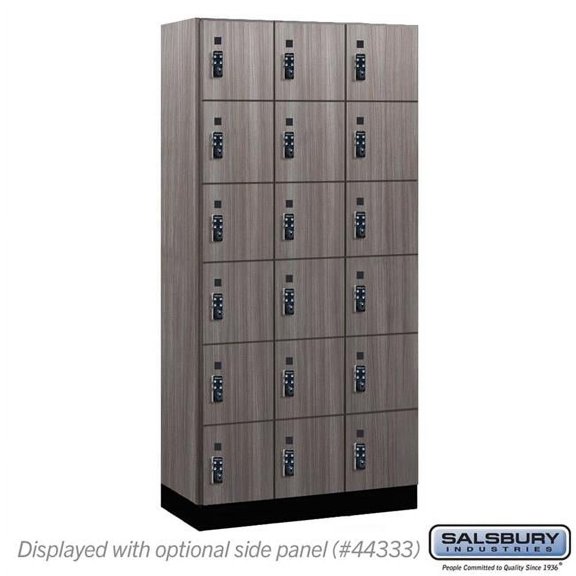 Salsbury Industries 46368SW-R 12 in. Wide Premier Wood Locker - Six Tier Box Style - 3 Wide - 6 ft. High - 18 in. Deep - Skyline Walnut - Resettable Combination Locks