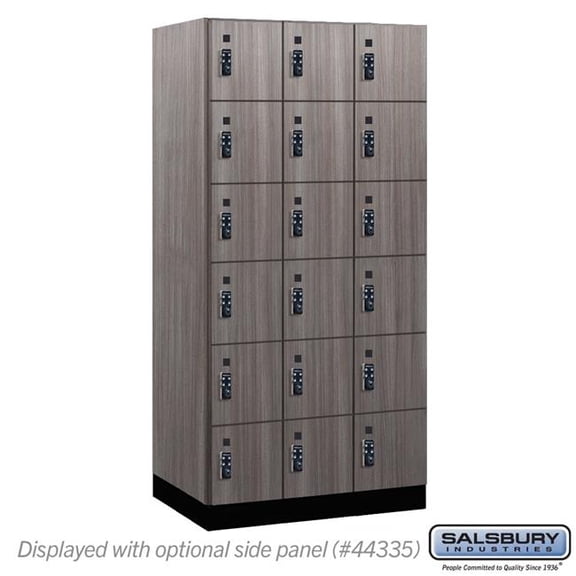 Salsbury Industries 46361SW-R 12 in. Wide Premier Wood Locker - Six Tier Box Style - 3 Wide - 6 ft. High - 21 in. Deep - Skyline Walnut - Resettable Combination Locks