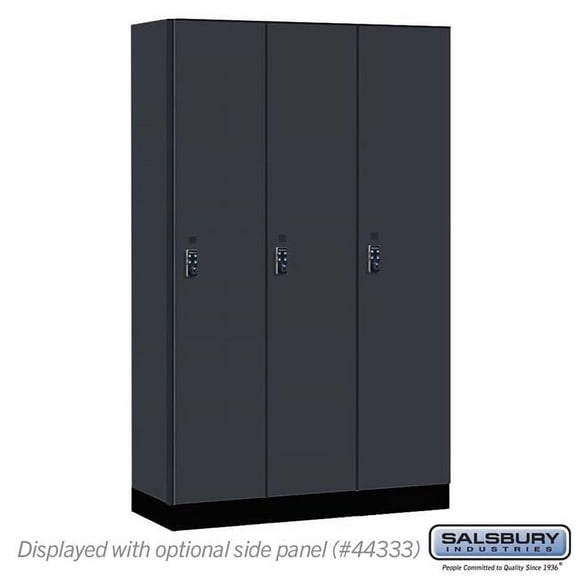 Salsbury Industries 15-41368CM-R 15 in. Wide Premier Wood Locker - Single Tier - 3 Wide - 6 ft. High - 18 in. Deep - Carbon Mesh - Resettable Combination Locks