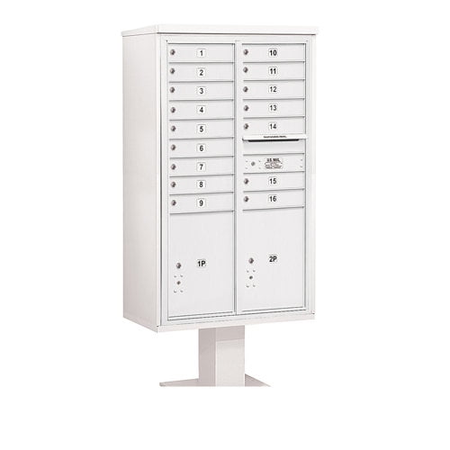Salsbury Industries 16 Door Front Load 4C Horizontal Cluster Box Unit with 2 Parcel Lockers