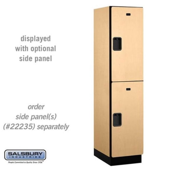 Salsbury Industries 18-22161MAP 18 in. Wide Double Tier Designer Wood Locker, Maple - 1 x 6 ft. x 21 in.