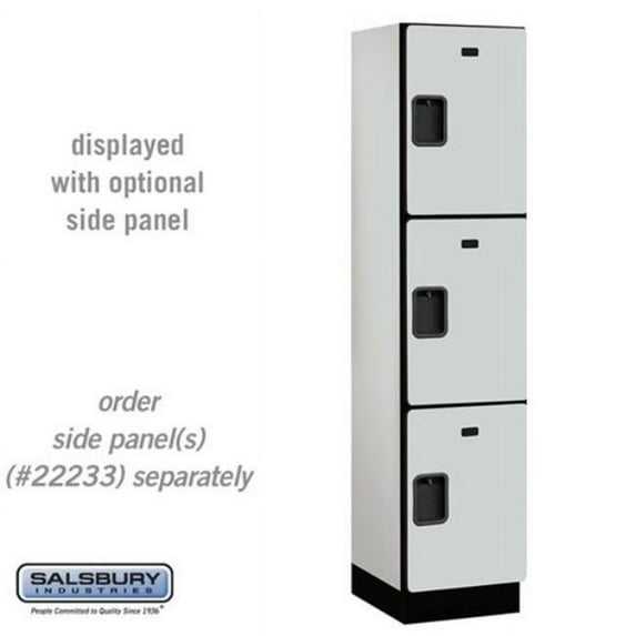 Salsbury Industries 18-23168GRY 18 in. Wide Triple Tier Designer Wood Locker, Gray - 1 x 6 ft. x 18 in.