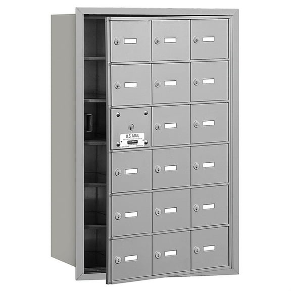 4B+ Horizontal Mailbox - 18 A Doors (17 usable) - Aluminum - Front Loading - USPS Access