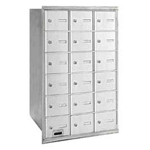 4B+ Horizontal Mailbox - 18 A Doors - Aluminum - Rear Loading - USPS Access