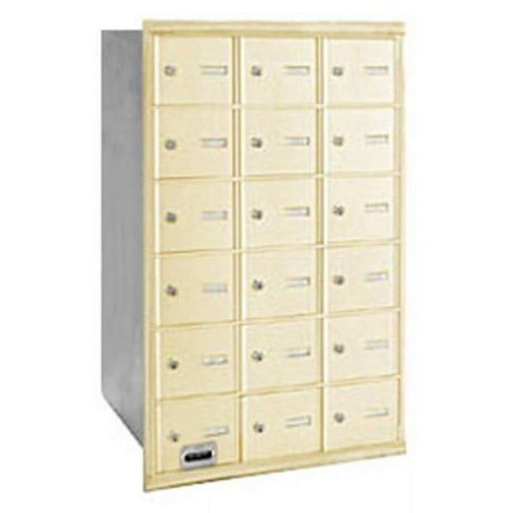 4B+ Horizontal Mailbox - 18 A Doors - Sandstone - Rear Loading - USPS Access