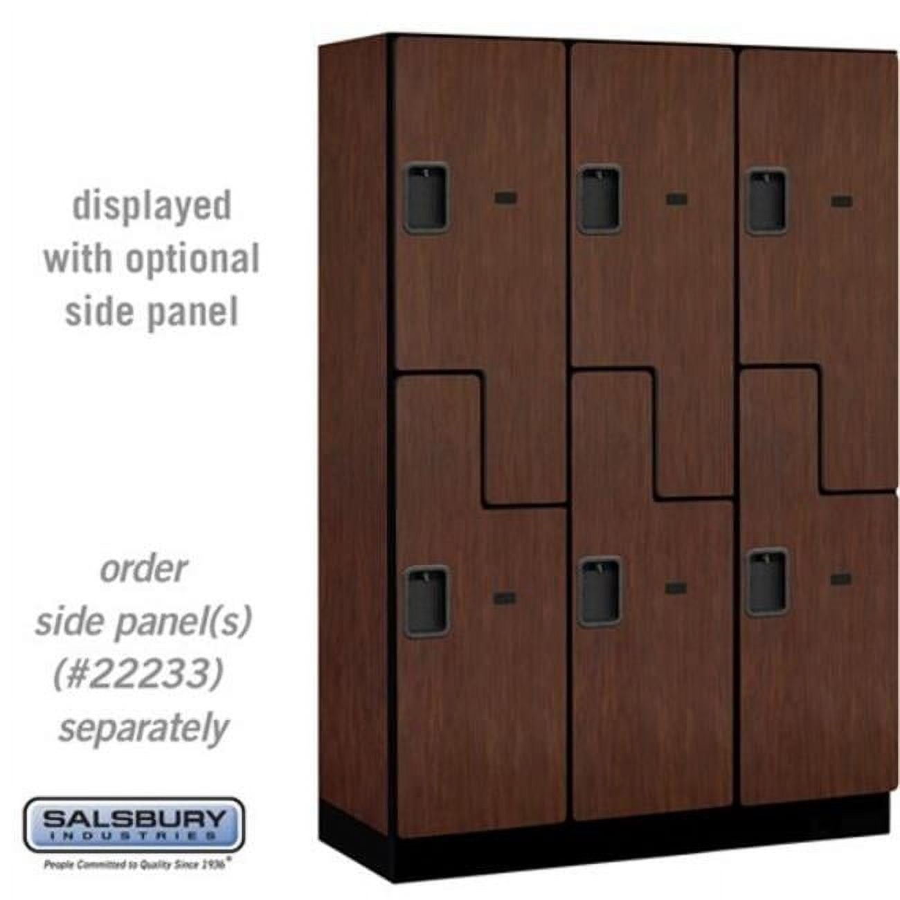 Extra Wide Mahogany Wood Gym Locker with Shelves - 76"H x 45"W