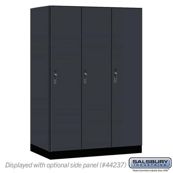 Salsbury Industries 18-41364CM 18 in. Wide Premier Wood Locker - Single Tier - 3 Wide - 6 ft. High - 24 in. Deep - Carbon Mesh - Hasp