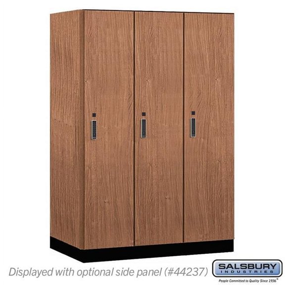 Salsbury Industries 18-41364RO-E 18 in. Wide Premier Wood Locker - Single Tier - 3 Wide - 6 ft. High - 24 in. Deep - Red Oak - Electronic Locks