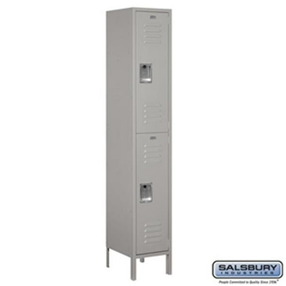 Salsbury 52165GY-A 15 In. W X 78 In. H X 15 In. D Double Tier Extra Wide Metal Locker Unassembled In Gray