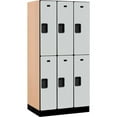 thumbnail image 1 of 12" Wide Double Tier Designer Wood Locker - 3 Wide - 6 Feet High - 21 Inches Deep - Gray, 1 of 7
