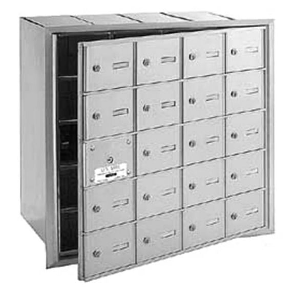 4B+ Horizontal Mailbox - 20 A Doors (19 usable) - Aluminum - Front Loading - USPS Access
