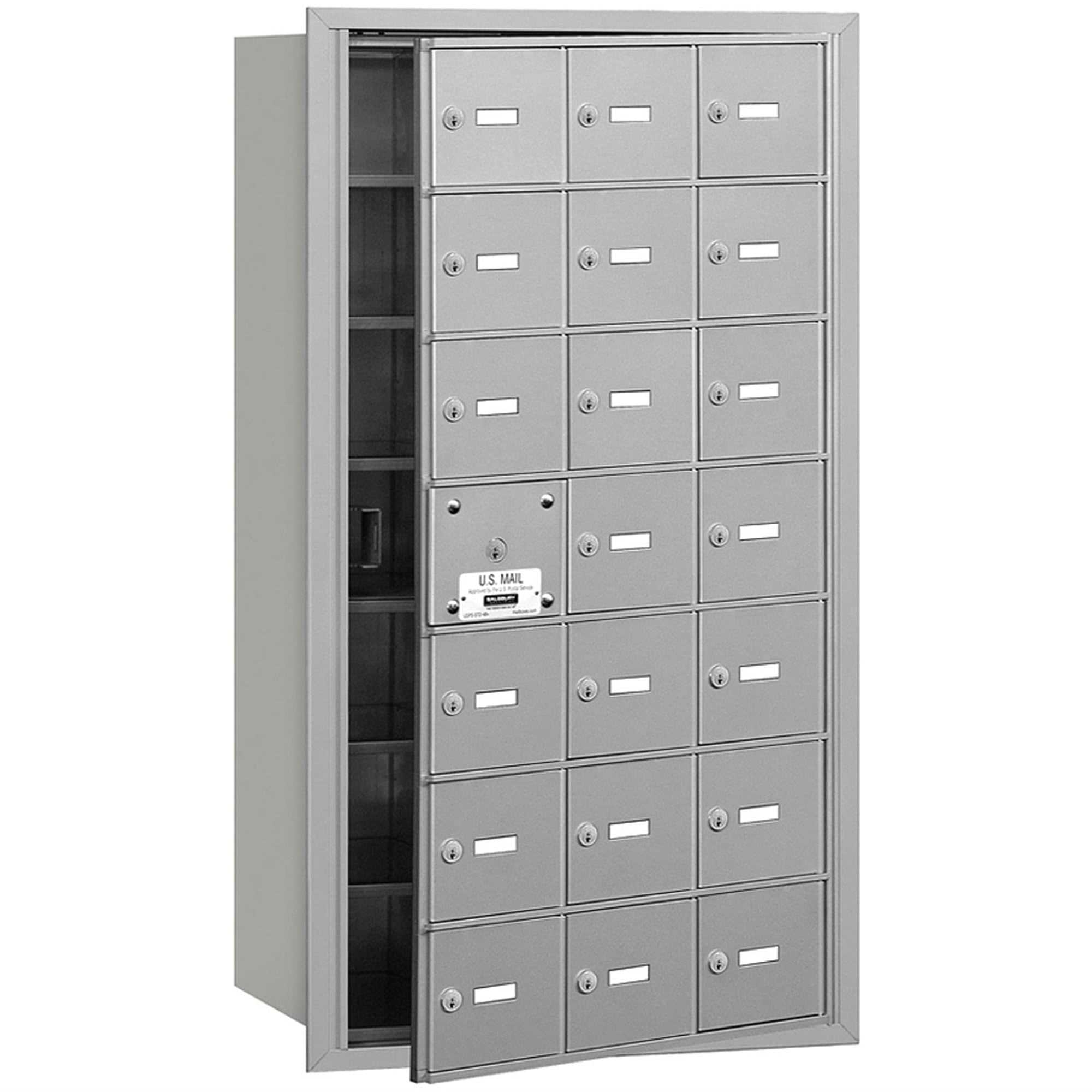 Aluminum Wall Mount Lockable 21-Door Mailbox Unit