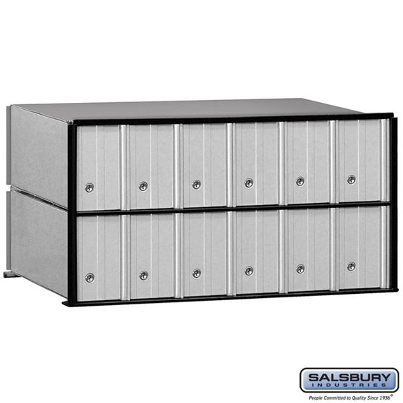 Salsbury Industries 2212-COMBO 12 Doors Aluminium Mailbox Rack Ladder System with Combination Locks