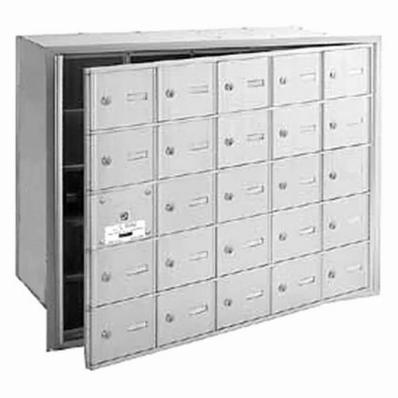 4B+ Horizontal Mailbox - 25 A Doors (24 usable) - Aluminum - Front Loading - USPS Access