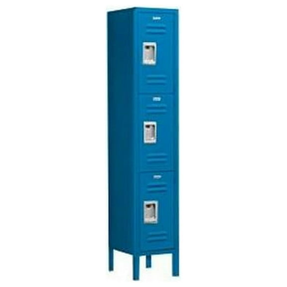 SALSBURY INDUSTRIES 63152BL-U Wardrobe Locker, 12" W, 12" D, 66" H, (1) Wide, (3) Openings, Blue