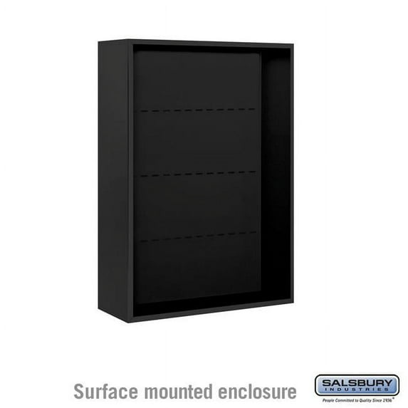 Salsbury Industries 32.25 x 42.125 x 17.5 in. Surface Mounted Enclosure Mailbox for 3711 Double Column Unit, Black