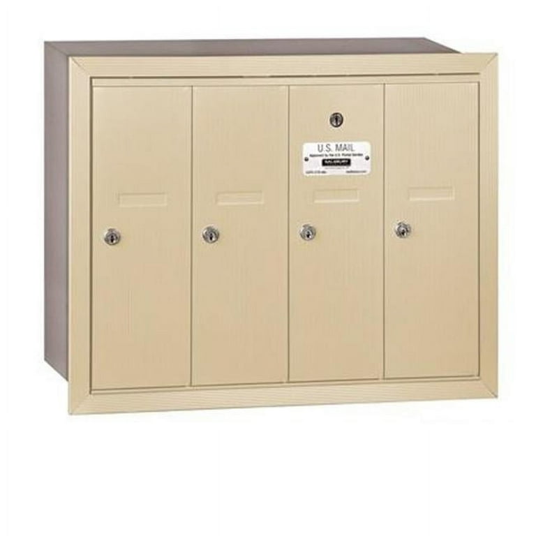 Sandstone Recessed-Mounted USPS Access Vertical Mailbox with 7 Door Sandstone Recessed-Mounted USPS Access Vertical Mailbox with 7 Door