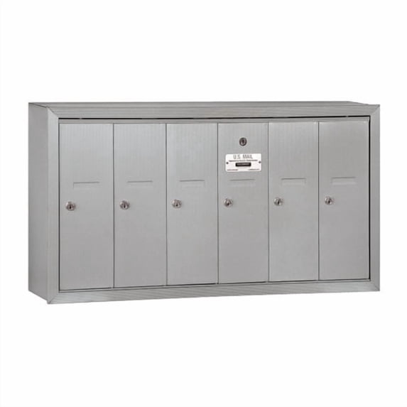 Vertical Mailbox - 6 Doors - Aluminum - Surface Mounted - USPS Access
