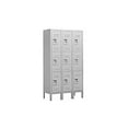 thumbnail image 1 of 12" Wide Triple Tier Standard Metal Locker - 3 Wide - 5 Feet High - 12 Inches Deep - Gray - Unassembled, 1 of 4