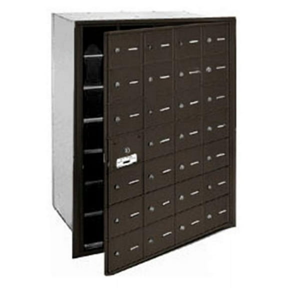 4B+ Horizontal Mailbox - 28 A Doors (27 usable) - Bronze - Front Loading - USPS Access