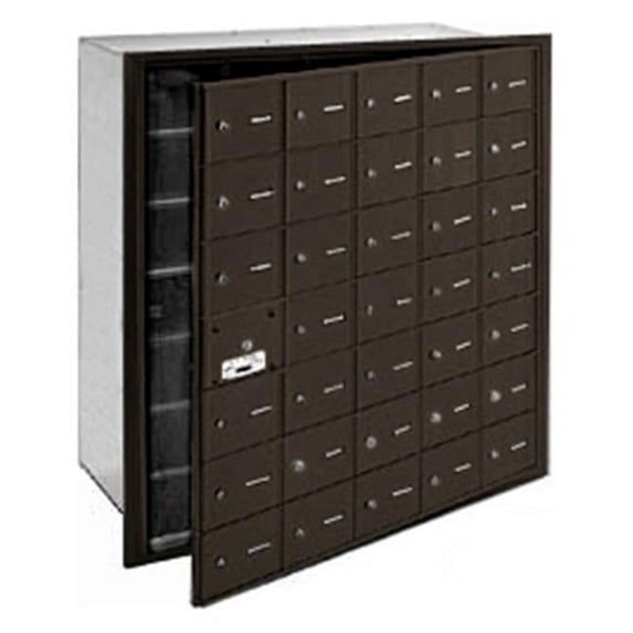 4B+ Horizontal Mailbox - 35 A Doors (34 usable) - Bronze - Front Loading - USPS Access