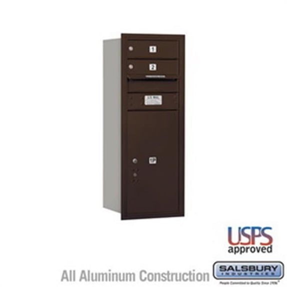 Salsbury Industries 3708S-2PARP 8 Door High Unit 30.5 in. Single Column 4C Horizontal Mailbox with Rear Loading Private 2 PL4 Stand Alone Parcel Locker, Aluminum