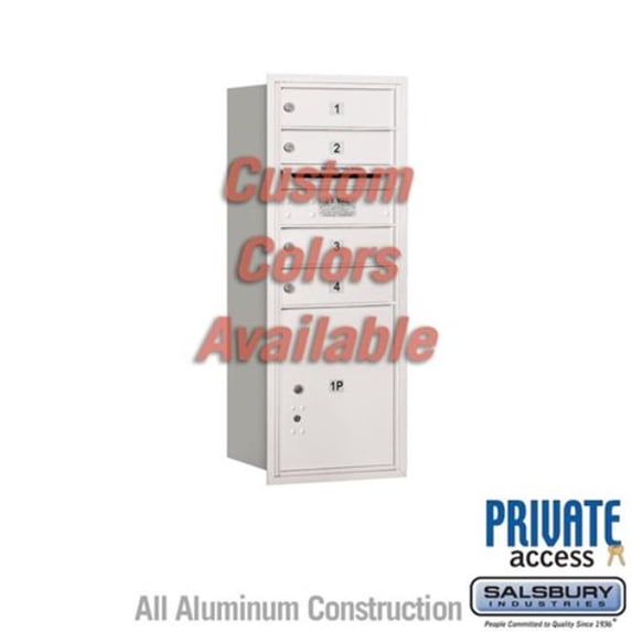 Salsbury Industries 3710S-04CRP 10 Door Height Unit 37.875 in. Custom Rear Loading, Private Access Recessed Mounted 4C Horizontal Mailbox