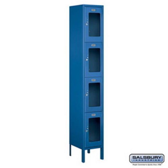 Salsbury Industries 3716S-3PAFP Private 4C Horizontal Mailbox Maximum High Unit 56.75 in. Front Loading Single Column with Stand-Alone Parcel Locker, Aluminum