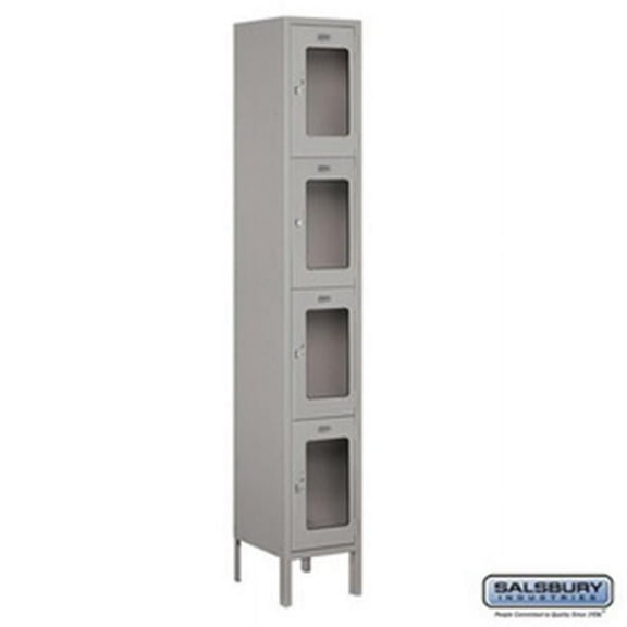 Salsbury Industries 3716S-3PARP Private 4C Horizontal Mailbox Maximum High Unit 56.75 in. Rear Loading Single Column with Stand-Alone Parcel Locker, Aluminum