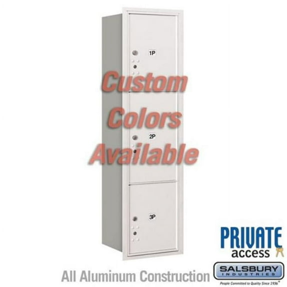 Salsbury Industries 3716S-3PCRP Maximum Height Unit 57.125 in. Custom Rear Loading & Private Access Recessed Mounted 4C Horizontal Mailbox