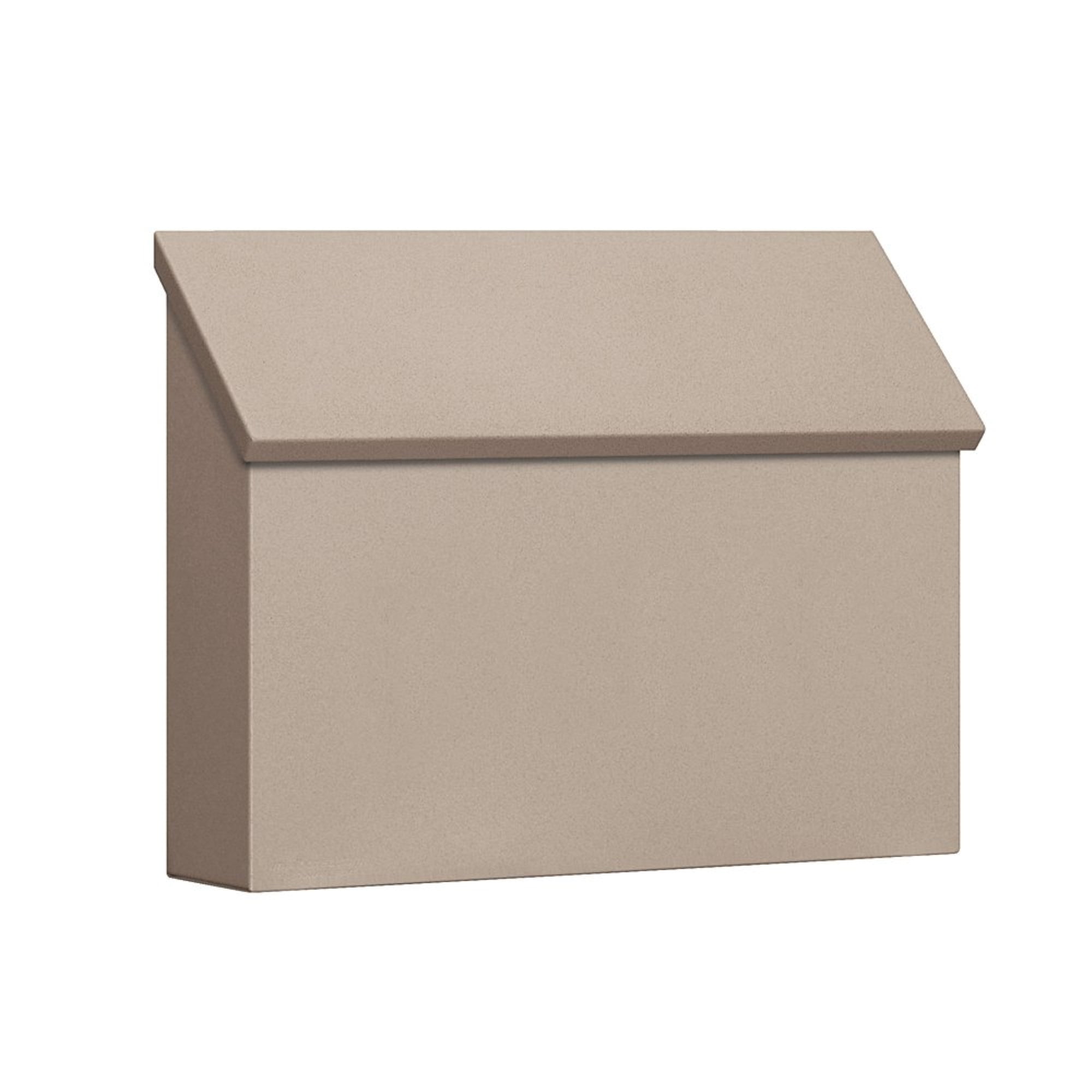 Beige Steel Lockable Horizontal Traditional Mailbox