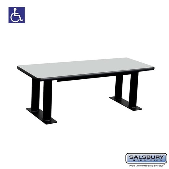 Salsbury Industries 48 in. Wide Designer Wood ADA Locker Bench, Gray