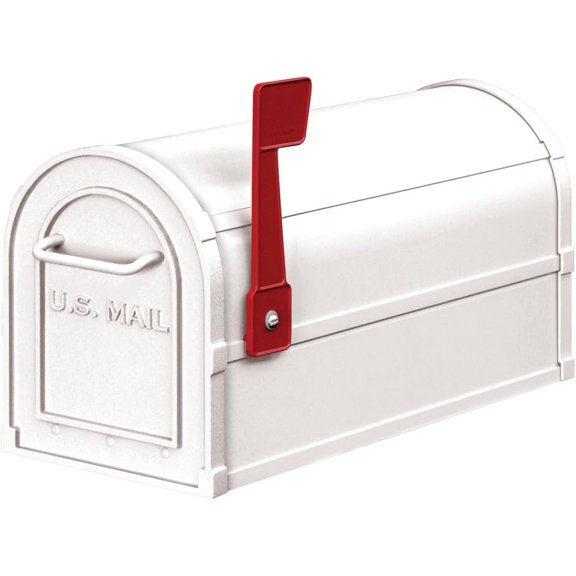 Salsbury Industries 4850WHT Heavy Duty Rural Mailbox, White, 7.5 in. W x 9.5 in. H x 20.5 in. D