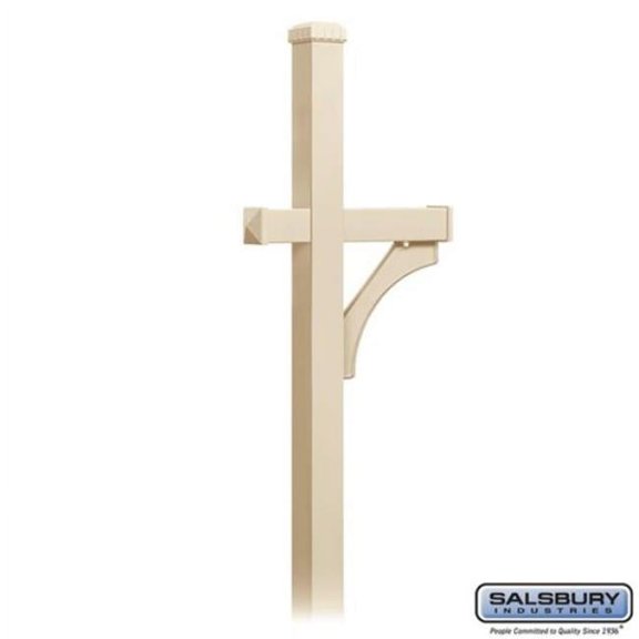Salsbury Industries 4870SAN Deluxe 1 Sided In Ground Mounted Mailbox Post, Sandstone