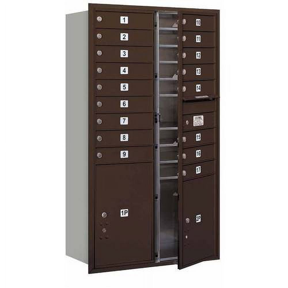 41 in. H x 16 3/4 in. W - Parcel Locker - 2 PL5's - Aluminum - Front Loading 4C Horizontal Mailbox 41 in. H x 16 3/4 in. W - Parcel Locker - 2 PL5's - Aluminum - Front Loading 4C Horizontal Mailbox