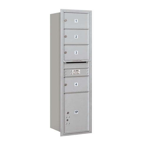 Salsbury Industries Recessed USPS 6 Door Rear Load 4C Horizontal Mail Center with 1 Parcel Locker