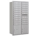 thumbnail image 1 of Maximum Height Recessed Mounted 4C Horizontal Mailbox with 20 Doors and 2 Parcel Lockers in Aluminum with USPS Access - Rear Loading, 1 of 4