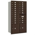 thumbnail image 1 of Maximum Height Recessed Mounted 4C Horizontal Mailbox with 20 Doors and 2 Parcel Lockers in Bronze with USPS Access - Rear Loading, 1 of 3