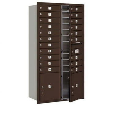 Salsbury Industries  4C Horizontal Mailbox - Double Column - 20 MB1 Doors-2 PL ft. s - Bronze - Front Loading - USPS Access