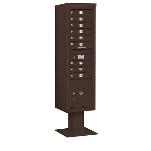 Salsbury Industries 9 Door Front Load 4C Horizontal Cluster Box Unit with 1 Parcel Locker