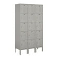 thumbnail image 1 of 12" Wide Five Tier Box Style Standard Metal Locker - 3 Wide - 5 Feet High - 12 Inches Deep - Gray - Unassembled, 1 of 3